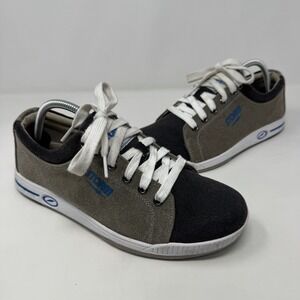 Storm Gust Bowling Shoes Grey Black Canvas SlideRite Soles Men's Size 8 M
